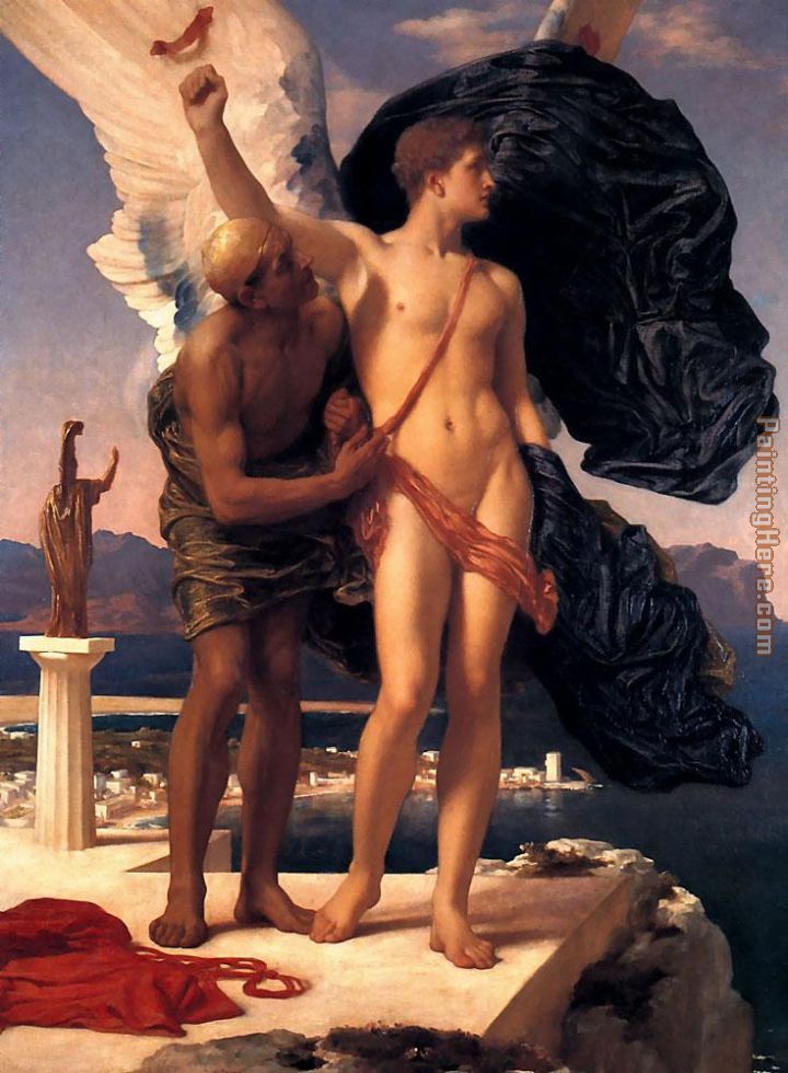 Daedalus and Icarus painting - Lord Frederick Leighton Daedalus and Icarus art painting